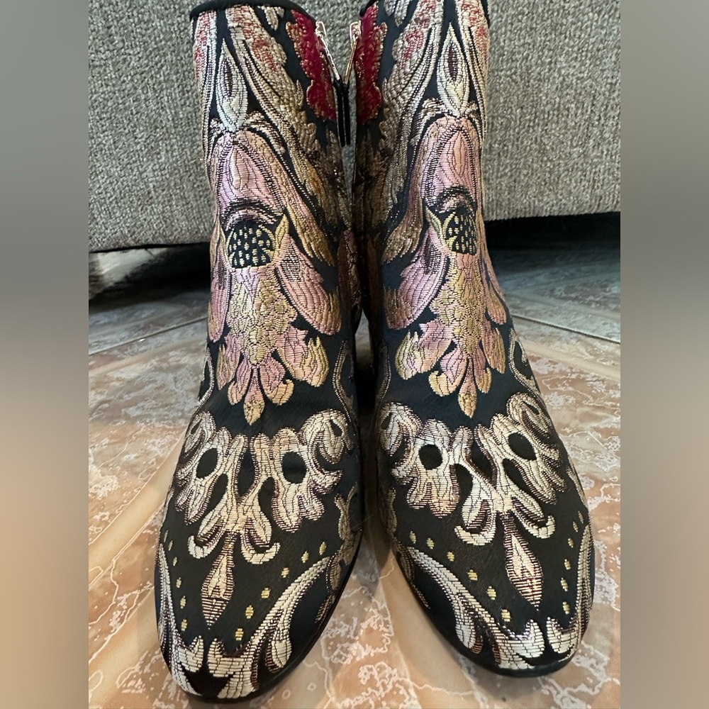 Sam Edelman Embroidered Heeled Ankle Boots - Picture 2 of 15